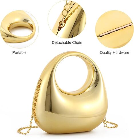 Lanpet Women's Moon Shape Unique Handbag Acrylic Top-handle Purse Crossbody Evening Handbag in Kuwait