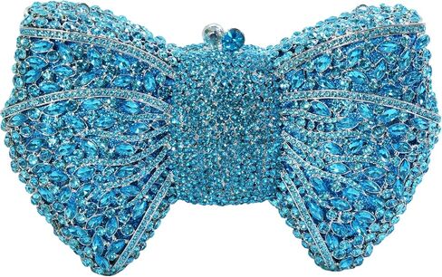 Handmade Inlay Rhinestone Bow Clutch Bag for Women, Sparkling Evening Party Wedding Purse with Detachable Pearl Chain Strap in Kuwait