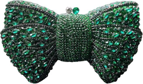 Handmade Inlay Rhinestone Bow Clutch Bag for Women, Sparkling Evening Party Wedding Purse with Detachable Pearl Chain Strap in Kuwait