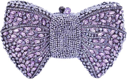 Handmade Inlay Rhinestone Bow Clutch Bag for Women, Sparkling Evening Party Wedding Purse with Detachable Pearl Chain Strap in Kuwait
