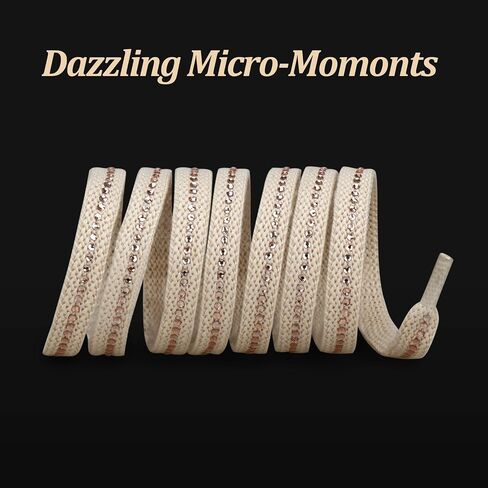Naivlizer Rhinestone Sparkle Flat Shoelaces for Women - Bling Charm Shoe Strings, Sneakers Replacement Laces in Saudi Arabia