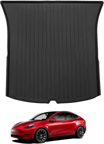 BASENOR Upgraded Tesla Model Y TPE Cargo Liners Cargo Mat Rear Trunk Mat Liner All Weather Anti-Slip Waterproof Trunk Mat 2020 2021 2022 2023 2024 in Saudi Arabia