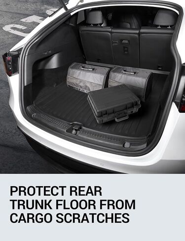 BASENOR Upgraded Tesla Model Y TPE Cargo Liners Cargo Mat Rear Trunk Mat Liner All Weather Anti-Slip Waterproof Trunk Mat 2020 2021 2022 2023 2024 in Saudi Arabia