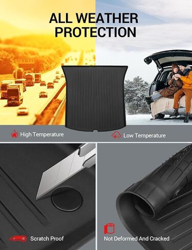 BASENOR Upgraded Tesla Model Y TPE Cargo Liners Cargo Mat Rear Trunk Mat Liner All Weather Anti-Slip Waterproof Trunk Mat 2020 2021 2022 2023 2024 in Saudi Arabia