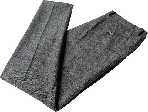Men's Dress Pants Tweed Plaid Classic Fit Siut Separates Slim Stylish Wool Casual Business Suit Pants in Kuwait