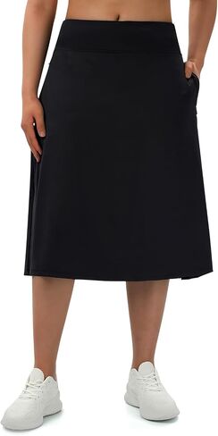 تنانير تيرنهير للسيدات بطول ميدي مع 2 جيوب متواضعة تنانير طويلة 28 "طول الركبة skort الرياضية in Kuwait