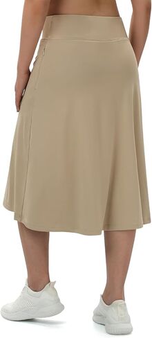 Turnhier Women's Midi Length Skorts Skirts with 2 Pockets Modest Long Skirts 28" Knee Length Athletic Skort in Kuwait