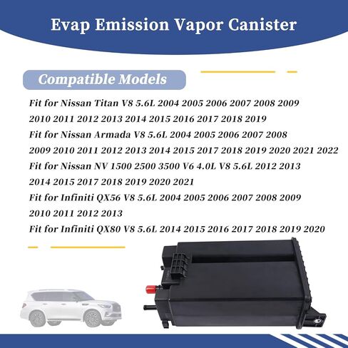 Evap Emission Vapor Canister 14950-7S00A Fit for Nissan Titan Armada NV 2004-2022, for Infiniti QX56 QX80 2004-2020 Replace 149507S00A 149507S000 in Saudi Arabia