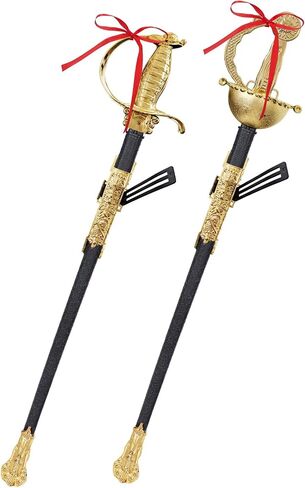 2pcs Toy Sword,27" Fencing Sword Toys,Plastic Musketeer Sword and Sheath for Kids Role-Play Props,Halloween Cosplay in Saudi Arabia