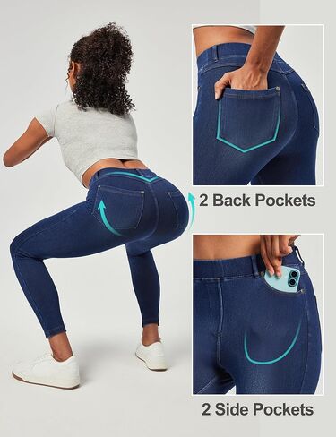 Iuga jeggings for Women Contum Control contracty redenty contensy for women high phenced recled on skinny jean leggings with mobicets strendy in Saudi Arabia