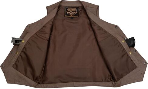 Milwaukee Leather LKM3702 Men's Leather V-Neck Western Style Motorcycle Rider Vest w/Classic Buffalo Snaps Closure in Kuwait