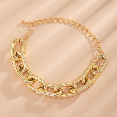 choice of all Chunky Gold Necklace Statement Necklace for Women Punk Chunky Chain Necklaces Dainty Gold Choker Accessories Jewelry for Women Trendy in Kuwait