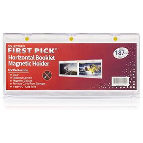 Collector's First Pick 187mm Horizontal Booklet Magnetic Card Holder - 187mm PVC FREE - UV Protection - Great Fit For National Treasures, Flawless, Playbook Cards and More…