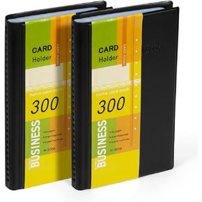 Business Card Holder Organizer Book - PU Leather, 2 Pack Total For 600 Business Cards