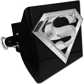 Superman Chrome and Black Plastic Hitch Cover