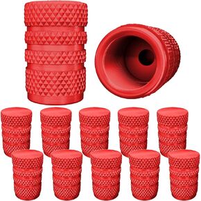 (12 Pack) Aluminum Tire Valve Stem Caps, Metal with Rubber Ring, Dust Proof Cover Universal fit for Cars, SUVs, Bike and Bicycle, Trucks, Motorcycles Metal (Black (12 Pack))