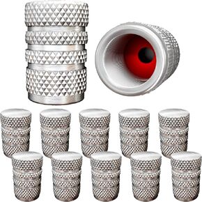 (12 Pack) Aluminum Tire Valve Stem Caps, Metal with Rubber Ring, Dust Proof Cover Universal fit for Cars, SUVs, Bike and Bicycle, Trucks, Motorcycles Metal (Black (12 Pack)) in Kuwait