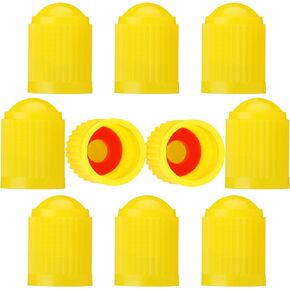 TCPENG® 10PCS Tyre Valve Caps, with O Seal Ring, Universal Stem Dust Covers for SUV, Cars, Bike, Motorcycles, Trucks, Heavy-Duty, Airtight Seal, Screw-On, Easy to Operation (10 PCS Black)