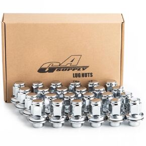 20pcs Black 12x1.5 Lug Nuts, GAsupply Closed End Acorn Spline Tuner Lug Nuts 1.38" Tall Conical/Cone Seat for Aftermarket Wheels, Pack of 20+1 Socket Key