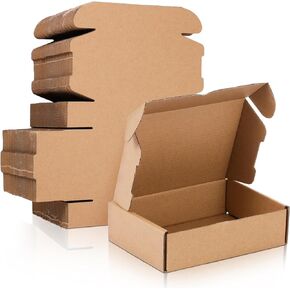 Qilery 100 Pcs Shipping Boxes Cardboard Boxes Corrugated Cardboard Boxes Mailer Boxes Packaging Boxes for Mailing Small Business Present (Brown,5.91 x 3.94 x 1.57 Inches)