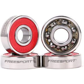 Full Steel Pre-Lubricated 608 Bearings (Pack of 8) for Skateboards Longboards Inline Roller Skate or Scooters