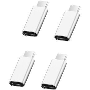 USB-C Adapter Lighting (Female) to USB Type C (Male) Adapter,Support QC Fast Charging Date Transmission，Compatible with Phone 15 Series Android Phones(4 Pack, Silver)