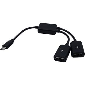 zdyGCTime Micro USB Host Cable,Micro USB Male to 2X Type A Dual USB Female OTG Adapter Converter Hub for Android Tablet Pc and Smart Phone Black