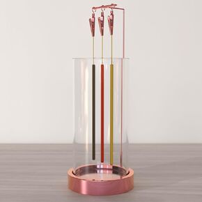 Incense Holder Ash Catcher - Upside Down Glass Incense Holder for Sticks, Reverse Inverted Anti Ash No Mess Insence-Stick Holder, Modern Metal Vertical Incense Burner for House Decor, Gold