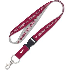 Virginia Tech University Hokies Lanyard with Detachable Buckle 1" Width - Heathered/Jersey Print