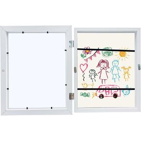 Kids Art Frames: 8.5x11 Front Opening, Changeable, Holds 50 Photos. White Storage Frame for Wall, 3D Picture, Children's Art - White in Saudi Arabia