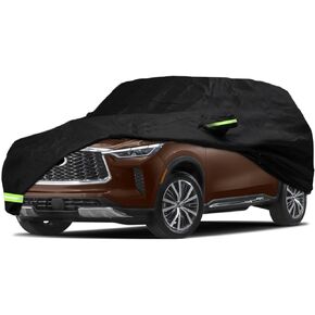YIXIN Waterproof Car Cover for 2014-2022 Infiniti QX80 Car Cover Custom Fit 100% Waterproof Windproof Strap & Single Door Zipper Bands for Snow Rain Dust Hail Protection