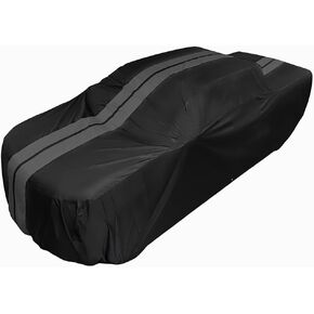غطاء شاحنة Ram 1500 Ultraguard Plus بالحجم الكامل - حماية داخلية/خارجية مقاومة للماء 300 دينيير لـ 2002-2024 Dodge Ram 1500 Crew Cab 5.5ft Bed (أسود مع خطوط رمادية)