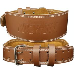 Leather Weightlifting Belt, Weight Lifting Belt 4 Inch Wide for Men Women, Gym Lever Belts -Lower Back Support- for Workout, Powerlifting, Squats, Deadlifts, Cross Training