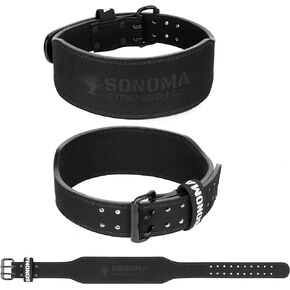 Weightlifting Belt - 100% Genuine Leather - 10mm Thick, 4" Wide Powerlifting Belt - Strength Training Lumbar Support Belt for Deadlifts, Squats, Bodybuilding & Fitness