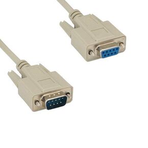 KENTEK 10 Feet FT DB9 9 Pin Serial Extension Cable Cord RS-232 28 AWG Male to Female M/F Molded Straight-Through D-Sub Port Beige for PC Mac Linux Data