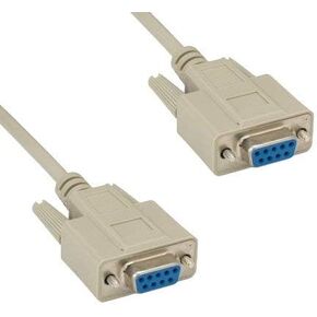 KENTEK 6 Feet FT DB9 9 Pin Serial Extension Converter Cable Cord RS-232 28 AWG Female to Female F/F Molded Straight-Through D-Sub Port Beige for PC Mac Linux Data