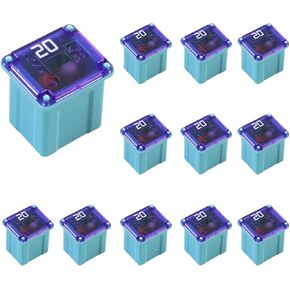 20A JCASE Car Fuse السيارات FMX فيوز منخفض الشكل على شكل صندوق متوافق مع فورد، تشيفي/GM، كرايسلر/دودج تويوتا سيارة شاحنة SUV