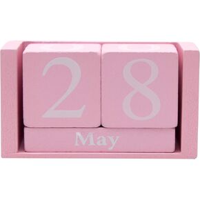 Framendino, Natural Vintage Wood Calendar Rustic Block Chic Perpetual Desktop Wooden Cubes for Home Office Desk Decoration
