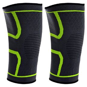 PATIKIL XL Size Knee Brace, 1 Pair Non-Slip Knee Compression Sleeve Support Knee Pads for Running Cycling Basketball Volleyball Workout, Light Green