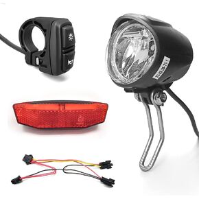 Ebike Light Collection with QD139 Frontlight DC50 Taillight DK226 Switch Cable Use for Warning Light Turn Signal and Horn