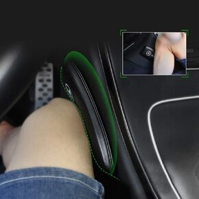 Leather Auto Center Console Knee Cushion Soft Pad,Automotive Soft Knee Side Cushion Pad,Thigh Support Comfort Pillow(Black)