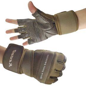 قفازات التمرين للرجال، قفازات رفع الأثقال في صالة الألعاب الرياضية مع دعم لف المعصم، قفازات حماية كاملة لراحة اليد، قفازات نصف إصبع قابلة للتنفس، صالة الألعاب الرياضية، رفع الأثقال، التمرين، التدريب، اللياقة البدنية in Kuwait