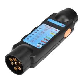 12V 7 Pin Trailer Tester Plug, Trailer 7 Pin Wiring RV Connector Tester Plug Tool Socket Connection Adapter Towing Light Wire Circuit Blue Diagnostic with LED Indicators for Truck Recreational Camper