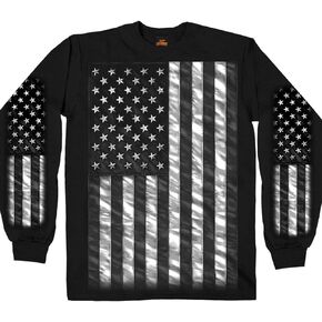 Hot Leathers Men's America Flag Long Sleeve Shirt