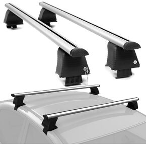 Universal Roof Rack Cross Bars for Naked Roofs - 47" Adjustable Window Frame Crossbars for Cars Without Rails | Bare Roof Rack System Compatible with Most Sedan & SUV Models | Black