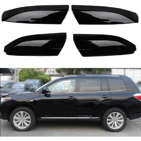 ECCPP Black Roof Rack Side Rails End Covers 4pcs Shell Cap ABS Plastic Replacement Fit for Toyota Highlander 2008 2009 2010 2011 2012 2013