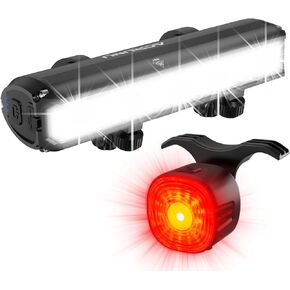 Super Bright 5LED Bike Lights Front and Back,2600 Lumen Bike Lights for Night Riding, USB Rechargeable Bicycle Headlight-5 Mode MTB Off-Road Cycling Commuting