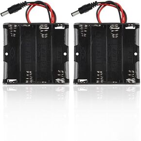 BlastCase 4xAA Battery Holder to DC Barrel Jack Connector for Arduino(pack of 2)