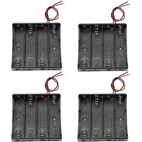 PNGKNYOCN 18650 Battery Clip, 4 Slots 3.7V DIY Battery Storage Box in Series Plastic Batteries Case YOUCHENG for 18650 Battery with Connect Lead(4-Pack)