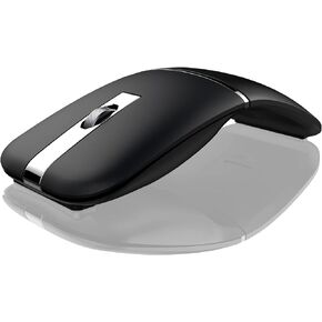 Foldable Bluetooth Mouse, Wireless Portable 2.4G Travel Mouse, 180° Rotating Arc Mouse Rechargeable Ultra Slim for MacBook Pro Dell HP Lenovo Device(with Carry Bag)